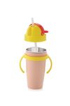 LD LUCIDO DECORE Gravity Hot & Cold Insulated Stainless Steel Sipper Water Bottle For Baby Kids With Straw (Peach, 360 Ml, Small)