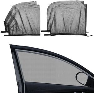 Car Side Window Shade, 4pcs Stretchy Mesh Window Screen Sun Shade Mosquito Net Cover Reduce Heat Privacy Shade for Car Camping Trip, XL