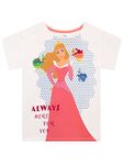 Disney Girls Princess Sleeping Beauty and Fairy Godmothers T-Shirt Aurora White 6-7 Years