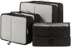 BAGAIL 6 Set Packing Cubes,Travel Luggage Packing Organizers(6Set Black Net)