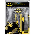 DC Comics Batman Logo Bumper Stationery Set - Pencils, Pen, Eraser, Sharpener, Ruler, Notebook, Pencil Case