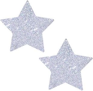 Neva Nude Pixie Dust Silver Glitter Star Nipztix Pasties Nipple Covers