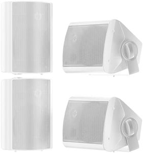 STUDIOFINIX 5.25 Inch 600W Passive Wall Mount Speakers Weather Resistant Indoor Outdoor Speakers for Patio Garage Home,2 Pairs (White)