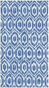 Caspari Disposable Hand Towels, Decorative Paper Guest Towels for Bathroom or Paper Napkins Dinner Napkins Size Amala Ikat Blue Pak 15