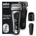 Braun Electric Shaver for Men Series 8 8567, Precision Long Hair Trimmer Made in Germany with 5in1 SmartCare Center, 100% Waterproof Wet & Dry with 60min Runtime