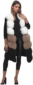Lisa Colly Winter Waistcoat Women's Faux Fur Vest Sleeveless Jacket Coat Outerwear (White,4X-Large)