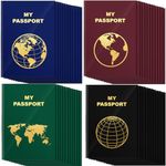 Lincia 48 Pcs Blank Passport Notebook Fake Passport Book Travel Journal Passport Book Bulk Coloring Pretend Passport for Travel Airplane Activity Classroom Decor School Projects (Map Style)