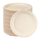 HAAGO 100 Eco-Friendly Sugarcane Plates Biodegradable & Home Compostable - Like Paper Plates, Disposable Plates for Hot Food & Cold Food - 26cm