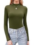 Zeagoo Long Sleeve Mock Neck Tops for Women Slim Fit T Shirts Basic Tee Casual Thermal Shirts