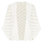 GRACE KARIN Bolero Cardigan for Women Batwing Sleeve Shrugs Sweater Women's Shrugs Ivory S