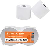 (2 Rolls) 2 1/4 x 150 ft, White, adding machine tape Paper Rolls, Premium One Ply Cash Register/Adding Machine/Calculator Roll Printing Calculator 10 key adding machine tape for El-1750 1801 P23