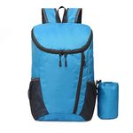 KAMEUN Foldable Backpack, Small Lightweight Rucksack for Men, Waterproof Packable Daypack for Outdoor Sports, Hiking, Travelling, Walking, Camping (F - Lake Blue)