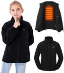 HEWINZE Girls Heated Jacket,Fleece Jacket for Girls, Electric Heating Warming Jacket with 5V Battery Pack.