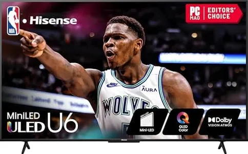 Hisense 65-Inch Class U6 Series Mini-LED ULED 4K UHD Google Smart TV (65U6N, 2024 Model) - QLED, Motion Rate 240, HDR 10+, Full Array Local Dimming, Game Mode Plus, Alexa Compatibility