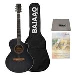 Vault EA40TBK 41 inch Premium Solid Spruce-Top Cutaway Acoustic Guitar with Bajaao Gigbag & Polishing Cloth