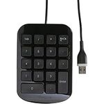 Targus USB Wire Numeric Keypad for Laptop Desktop Computer PC, Palm Size (AKP10EU), Black