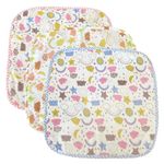 Trance Home Linen Pure Cotton 3-Layered Multipurpose Baby Burp Cloth | Baby Receiving Cloth | Skin-friendly Reusable | Cotton Baby Burping Towel (Pack of 3, 40x40 cm, Stars & Clouds)