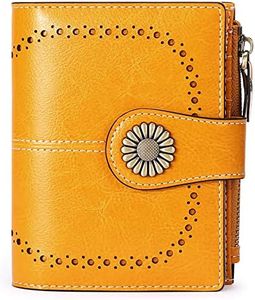 SENDEFN Women's Wallet Genuine Leather RFID Blocking Short Wallet with 16 Card Slots