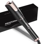 Automatic Curling Iron, LESCOLTON Rotating Curling Iron with 1" Curling Iron Large Barrel Curls, Auto Hair Curler Wand with 4 Temp & Dual Voltage, Anti-Scald, Auto Shut-Off Spin Iron for All Ages (3)