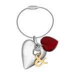 ILLUMEA Casted Charm Heart Key Chain | Silver Keychain Holder | Handmade Lucky Charm with Glass Bead, Vintage Keyring for Women, Men, Ideal for Keys, Bags, Backpacks, Cars, Girl, Purse, Wallet