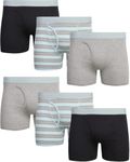 Lucky Brand Men's Underwear – Cotton Boxer Briefs (6 Pack), Black/Stripe/Grey, Small