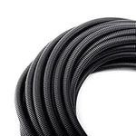 ZhiYo 50FT 3/8 Wire Loom Split Tubing Auto Wire Conduit Flexible Cover | High Temperature Heat Resistant -40F to 257F | Plastic Cover for Electrical Wires & Cables