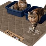 GORILLA GRIP Cat Litter Box Mat, Coiled Mesh Trapping Mats, 47x35 Brown