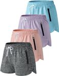 4 Pack Youth Girls Athletic Shorts 