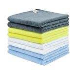 SOFTSPUN Microfiber Cloth - 8 pcs - 40x40 cms - 340 GSM Multicolor! Thick Lint & Streak-Free Multipurpose Cloths - Automotive Microfibre Towels for Car Bike Cleaning Polishing Washing & Detailing.…