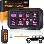 Auxbeam 8 Gang Switch Panel RC-800 RGB Wireless Remote Control Range Up to 165FT Multifunction Switch Pod 3 lighting modes with Backlit Off and Auto Dimmable for RV Offroad Waterproof 2 Years Warranty