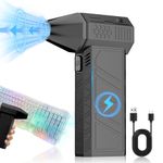 YUMSONYO Electric Air Duster 130000 RPM Compressed Air Duster, 3 Adjustable Gears Speed, Wireless Jet Dry Mini Blower, Used for Cleaning Computer Keyboards and Yard Leaves, USB to C Charge(Black)