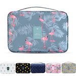 YumSur Hanging Travel Toiletry Bag,Flamingo Wash Bag Portable Make Up Bag for Women,Large Capacity Cosmetic Bag Perfect for Travel/Daily Use