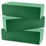 Floral Foam Bricks 3Pack Green Styrofoam Floral Foam Blocks Green Craft Bricks for Dry or Wet Styrofoam Bricks for Floral Arrangement Flower Styrofoam Bricks for Artificial Flowers Used in Wedding Décor Birthday Parties (3)