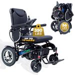 Glide Care G-6 Lightweight Foldable Electric Wheelchair for Adults, Motorized Power Wheelchair, Airline Approved, Compact Folding Design for Travel and Outdoor Use, 13 Miles Travel Range, Black Frame