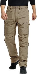 FREE SOLDIER Outdoor Men Teflon Scratch-Resistant Pants Four Seasons Hiking Climbing Tactical Trousers (Brown-Upgrade 34W/32L)