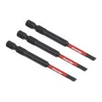 Sealey 3pc 75mm Slotted 4.5mm Impact Power Tool Bit Set - AK8251