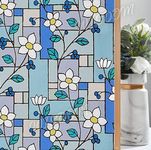 WISDOM 24x60 Decorative Flower Frosted Window Film for Home/Kitchen Office Frosted Film