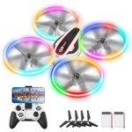 Q9C Drone with Camera for Kids Adults 1080P HD Quadcopter for Kids Cool Toys Gift for Boys Girls with LED Light,Propeller Full Protect,Gestures Selfie,3D Flips,2 Batteries,Easy to Fly