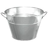 Grasslands Road Silver Metal Party Drink Chiller Tub with Handles