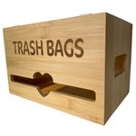 SARMIN LOVE Extra Large Trash Bag Holder - Premium Bamboo Trash Bag Dispenser - Garbage Bag Dispenser Roll Holder - Garbage Bag Holder - Trash Bag Dispenser Roll Holder - Kitchen Trash Bag Dispenser