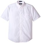 French Toast Unisex S/S Button-Down Shirt - white, 8