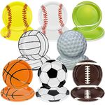 40Pcs Sports Birthday Party Decorations Plates 9" Paper Plates Disposable Dinner Birthday Plates Plates Sports Theme Fan Event Game Day for Kids Men Sports Themed Birthday Party Supplies