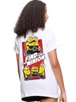 Bewakoof Official Minions Merchandise Women's Graphic Printed Boyfriend Fit T-Shirt_ 621308_White_XS