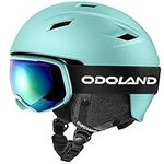 Odoland Snow Ski Helmet with Goggles Set - MultiColor Adjustable Sport Helmet with Protective Glasses - Snowboarding, Snowmobile Windproof Adult and Youth Skiing Gear for Men and Women