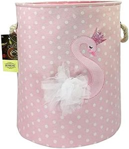 HUNRUNG Large Laundry Hamper,Cartoon Organizer Bin for Children Nursery,Toys,Laundry,Children Clothing,Gift Baskets (Swan)