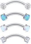 Anicina 16G Opal Eyebrow Ring Cubic Zirconia Daith Rook Earrings Body Piercing Jewelry Curved Barbell Set Tragus Lip Cartilage