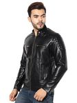 Garmadian Black Genuine Pu Leather Jacket for Timeless Style (XS)