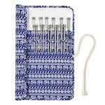 Aeelike 35cm Knitting Needles Sets with Case, Long Single Pointed Straight Knitting Pins, 22PCS Lightweight Metal Needles for Knitting & Stitch Holder, 14 inch Knitting Needles Beginners for Blankets