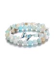 CrystalTears Amazonite Crystal Bracelets for Women Natural Healing Gemstone Beaded Bracelet Butterfly Charms Stone Layered Bracelet Gifts for Women Girls