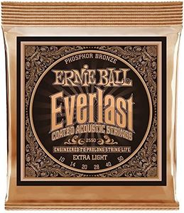 Ernie Ball Everlast Cordes extra légères Phosphore Bronze avec revêtement pour guitare acoustique, calibre 10-50